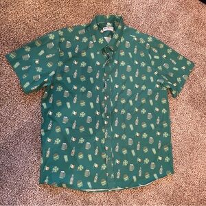 St Patrick’s  Green Patterned Button Down Shirt